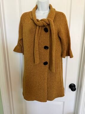 Tibi New York 100% Wool Sweater Dress Y2K Style Camel Brown Womens S